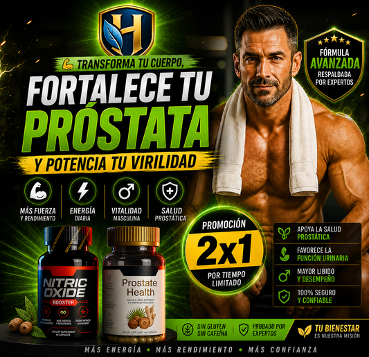 ÓXIDO NÍTRICO™ + PROSTATE HEALTH — CUIDADO Y RENDIMIENTO MASCULINO EN UN SOLO COMBO